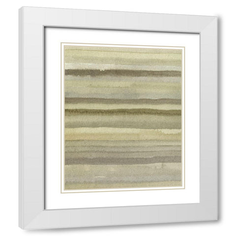 Lines in Neutral II White Modern Wood Framed Art Print with Double Matting by Caroline, Emma