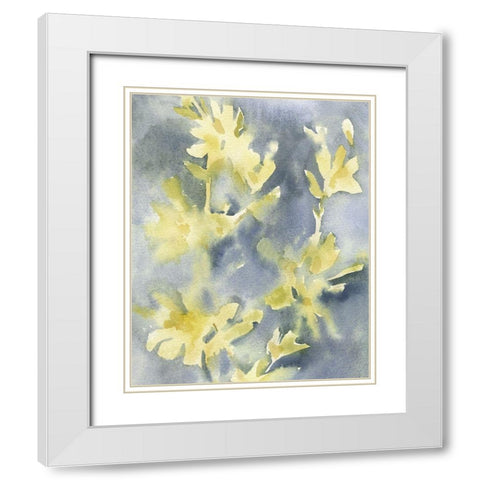 Forsythia Blooms II White Modern Wood Framed Art Print with Double Matting by Caroline, Emma