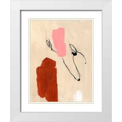 Terra Rosa Abstract I White Modern Wood Framed Art Print with Double Matting by Green, Jacob