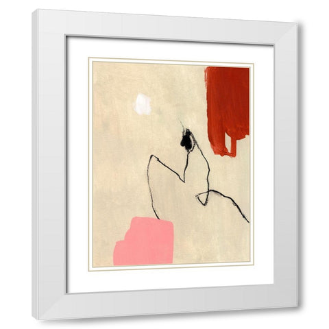 Terra Rosa Abstract II White Modern Wood Framed Art Print with Double Matting by Green, Jacob