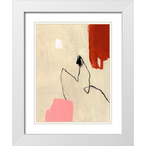 Terra Rosa Abstract II White Modern Wood Framed Art Print with Double Matting by Green, Jacob
