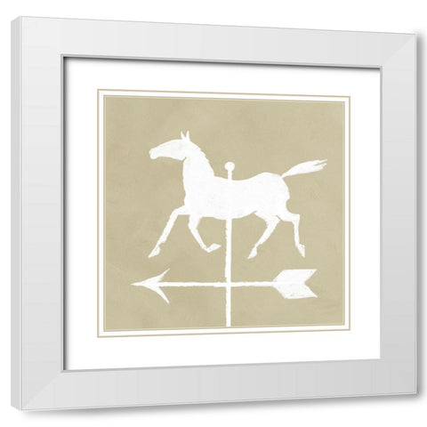 Weathervane II White Modern Wood Framed Art Print with Double Matting by Green, Jacob