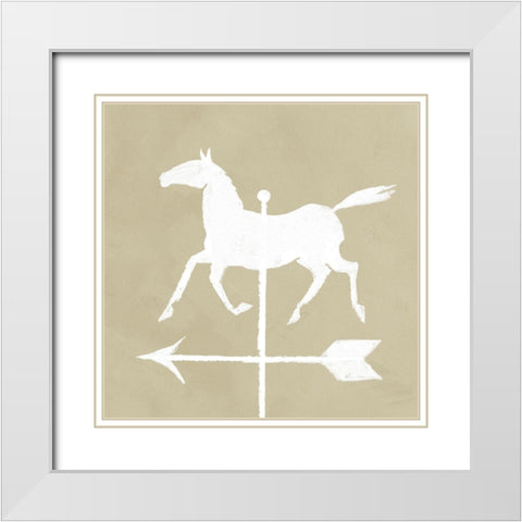 Weathervane II White Modern Wood Framed Art Print with Double Matting by Green, Jacob
