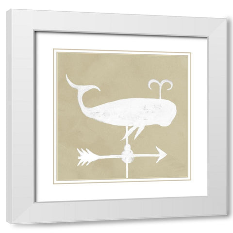 Weathervane III White Modern Wood Framed Art Print with Double Matting by Green, Jacob