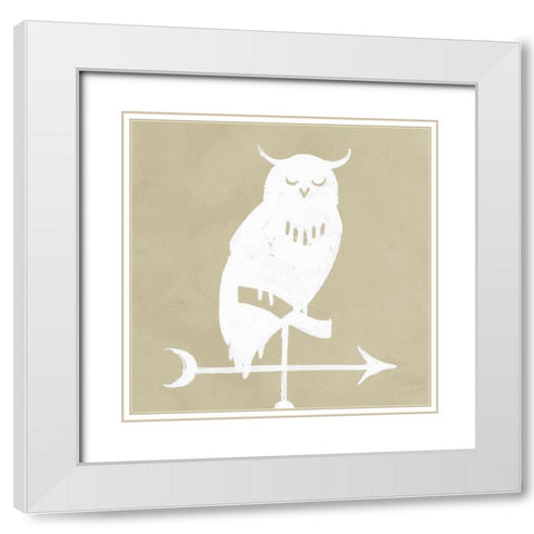 Weathervane IV White Modern Wood Framed Art Print with Double Matting by Green, Jacob