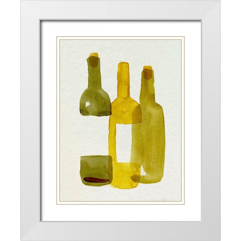 Bottle Collector I White Modern Wood Framed Art Print with Double Matting by Green, Jacob