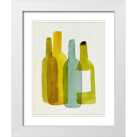 Bottle Collector II White Modern Wood Framed Art Print with Double Matting by Green, Jacob