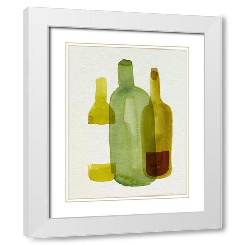 Bottle Collector III White Modern Wood Framed Art Print with Double Matting by Green, Jacob