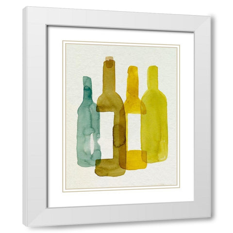 Bottle Collector IV White Modern Wood Framed Art Print with Double Matting by Green, Jacob