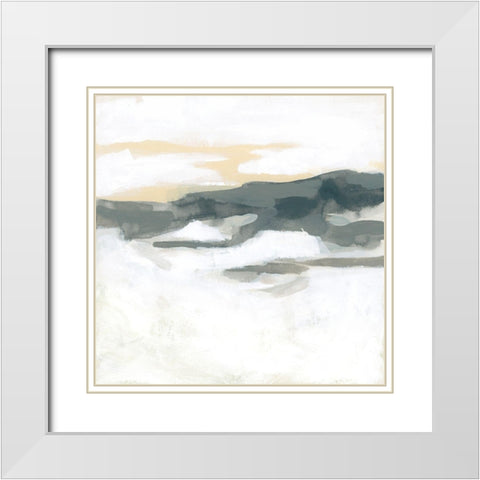 Snowfield Horizon I White Modern Wood Framed Art Print with Double Matting by Vess, June Erica