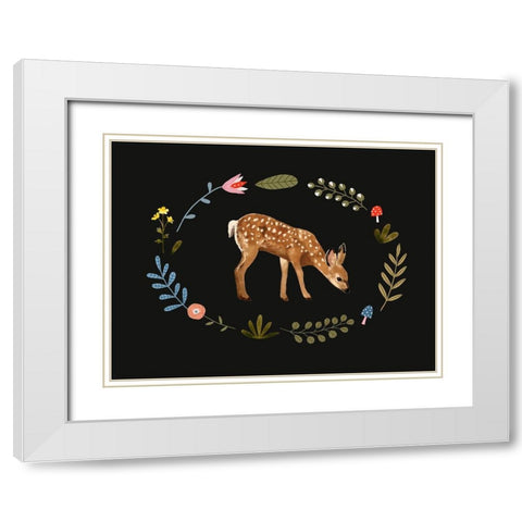 Critter And Foliage III White Modern Wood Framed Art Print with Double Matting by Barnes, Victoria