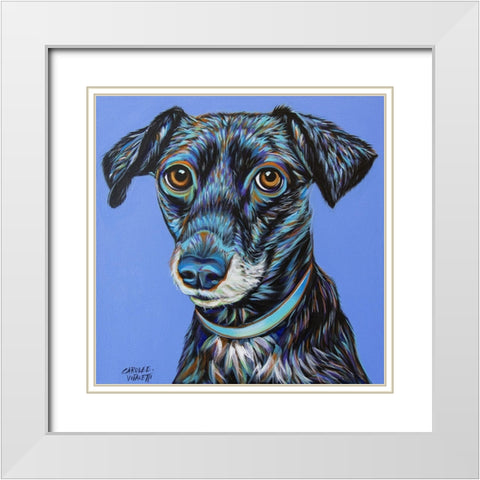 Blue Black Hound White Modern Wood Framed Art Print with Double Matting by Vitaletti, Carolee