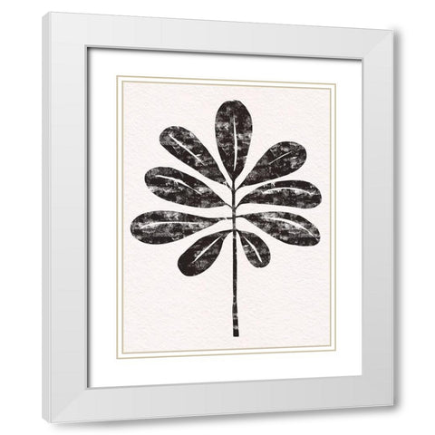 Pressed Tropical Leaf II White Modern Wood Framed Art Print with Double Matting by Warren, Annie