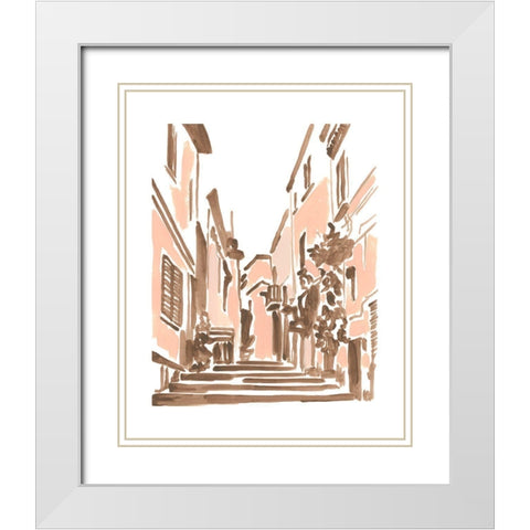 Blush Architecture Study I White Modern Wood Framed Art Print with Double Matting by Vess, June Erica