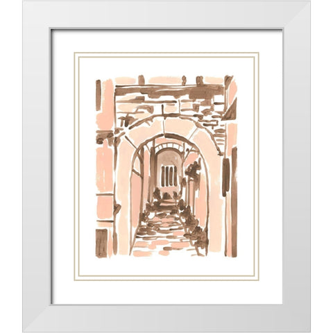 Blush Architecture Study III White Modern Wood Framed Art Print with Double Matting by Vess, June Erica
