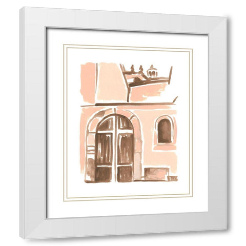 Blush Architecture Study V White Modern Wood Framed Art Print with Double Matting by Vess, June Erica