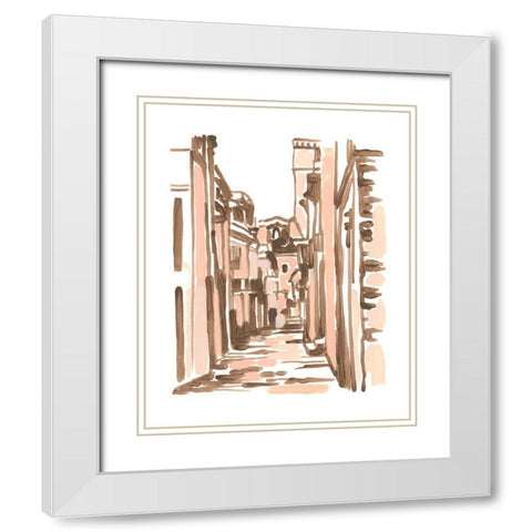 Blush Architecture Study VI White Modern Wood Framed Art Print with Double Matting by Vess, June Erica