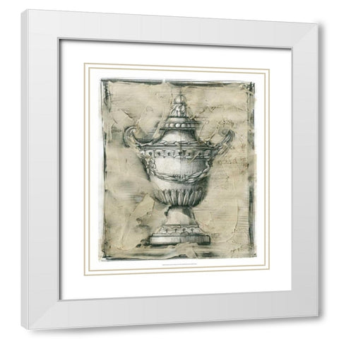 Printed Decorative Ornament IV White Modern Wood Framed Art Print with Double Matting by Harper, Ethan