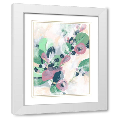 Tropical Branch Fresco II White Modern Wood Framed Art Print with Double Matting by Vess, June Erica