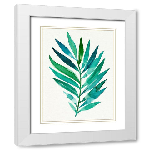Palm Frond Flow I White Modern Wood Framed Art Print with Double Matting by Warren, Annie