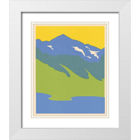 Bright Glacial Lake I White Modern Wood Framed Art Print with Double Matting by Green, Jacob