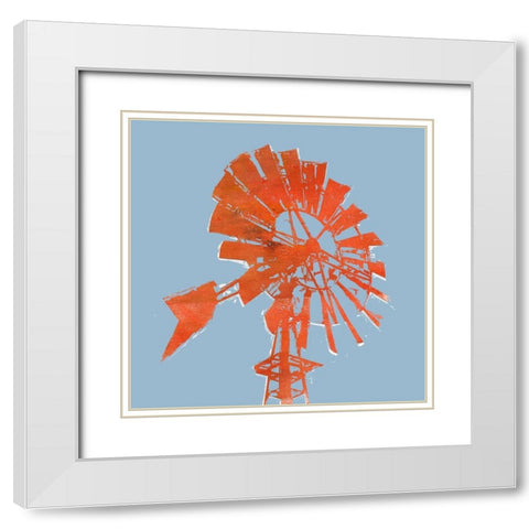 Rusty Windmill I White Modern Wood Framed Art Print with Double Matting by Green, Jacob