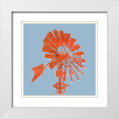 Rusty Windmill I White Modern Wood Framed Art Print with Double Matting by Green, Jacob