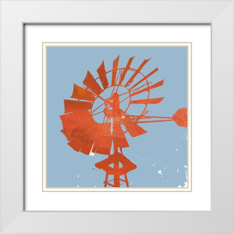 Rusty Windmill II White Modern Wood Framed Art Print with Double Matting by Green, Jacob
