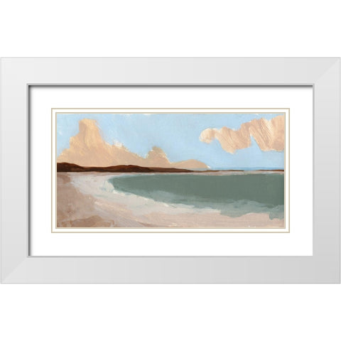 Long Shore I White Modern Wood Framed Art Print with Double Matting by Green, Jacob