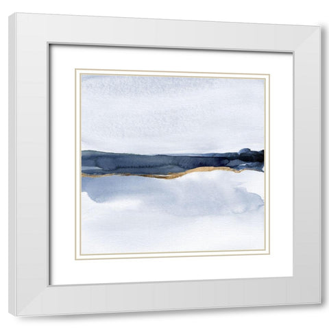 Bluish Haze II White Modern Wood Framed Art Print with Double Matting by Green, Jacob