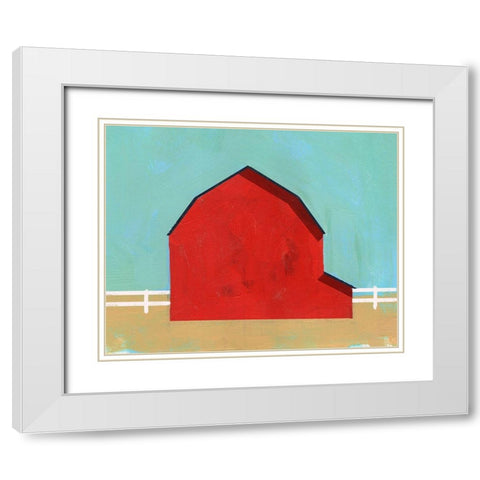 Big Red One I White Modern Wood Framed Art Print with Double Matting by Green, Jacob