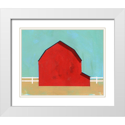 Big Red One I White Modern Wood Framed Art Print with Double Matting by Green, Jacob