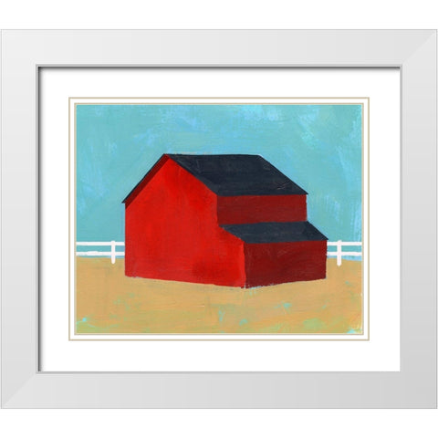 Big Red One II White Modern Wood Framed Art Print with Double Matting by Green, Jacob