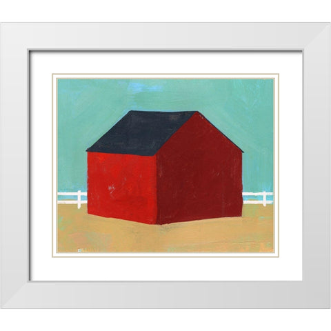 Big Red One III White Modern Wood Framed Art Print with Double Matting by Green, Jacob