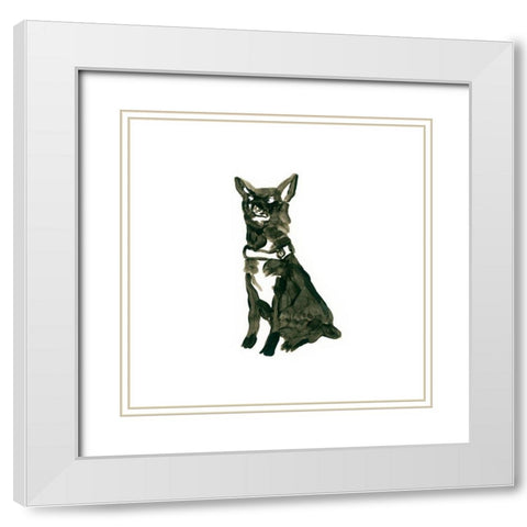 Canine Cameo X White Modern Wood Framed Art Print with Double Matting by Vess, June Erica