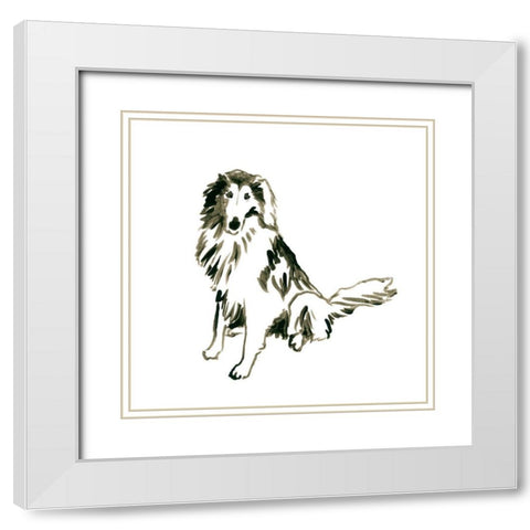 Canine Cameo XII White Modern Wood Framed Art Print with Double Matting by Vess, June Erica