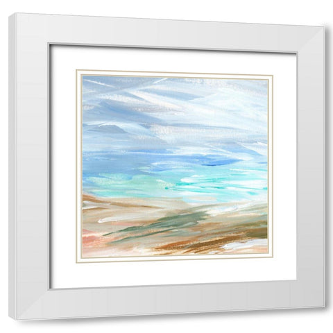 Sand Strokes I White Modern Wood Framed Art Print with Double Matting by Warren, Annie