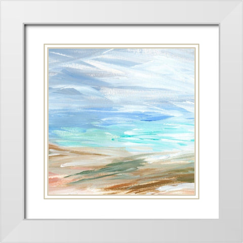 Sand Strokes I White Modern Wood Framed Art Print with Double Matting by Warren, Annie