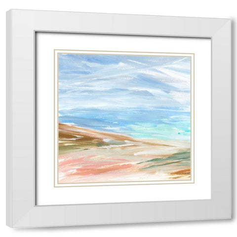 Sand Strokes II White Modern Wood Framed Art Print with Double Matting by Warren, Annie