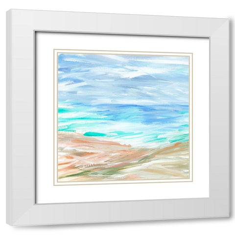 Sand Strokes III White Modern Wood Framed Art Print with Double Matting by Warren, Annie