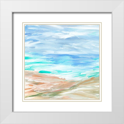 Sand Strokes III White Modern Wood Framed Art Print with Double Matting by Warren, Annie