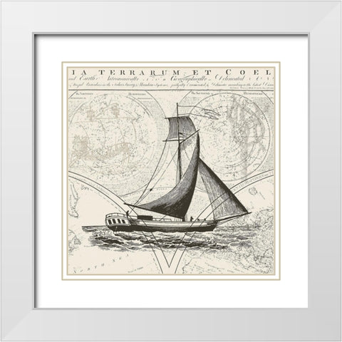 Anchors Away IV White Modern Wood Framed Art Print with Double Matting by Barnes, Victoria