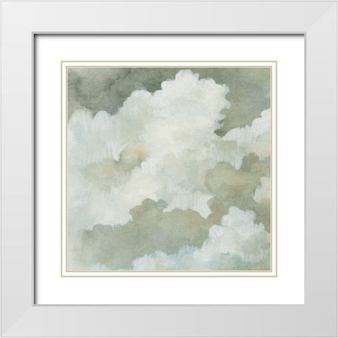 Quiet Clouds I White Modern Wood Framed Art Print with Double Matting by Caroline, Emma