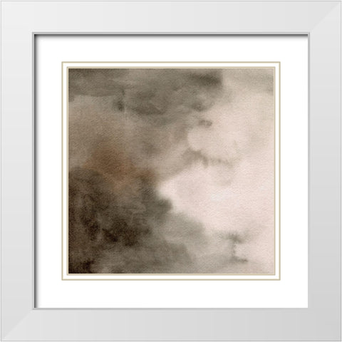 Waft II White Modern Wood Framed Art Print with Double Matting by Caroline, Emma
