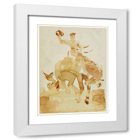 Coffee Cowboy I White Modern Wood Framed Art Print with Double Matting by Parker, Jennifer Paxton