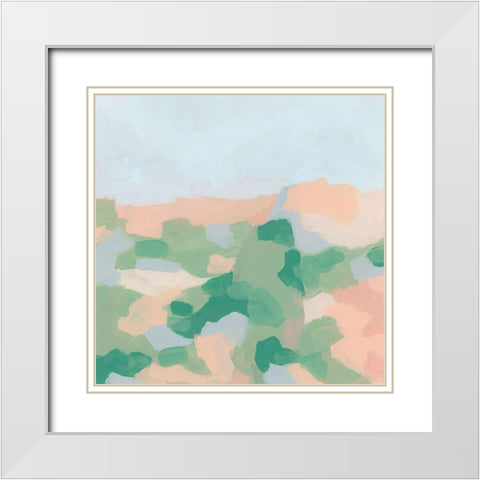 Dappled Valley I White Modern Wood Framed Art Print with Double Matting by Vess, June Erica
