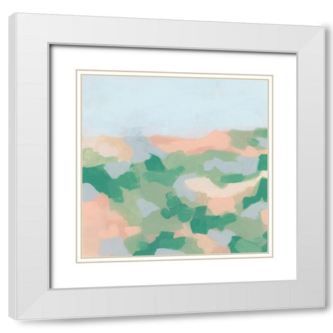 Dappled Valley II White Modern Wood Framed Art Print with Double Matting by Vess, June Erica