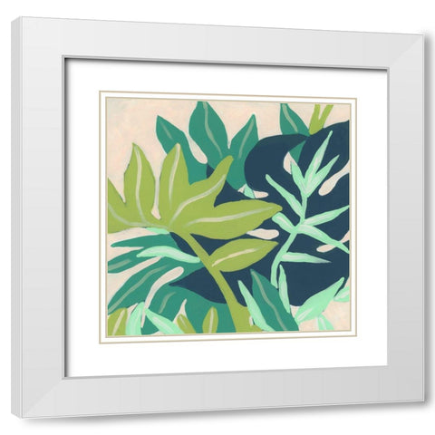 Island Fronds I White Modern Wood Framed Art Print with Double Matting by Vess, June Erica