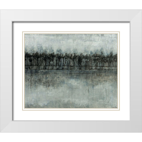 Slate Forest White Modern Wood Framed Art Print with Double Matting by Schicker, Joshua