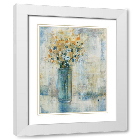 Morning Window Floral I White Modern Wood Framed Art Print with Double Matting by OToole, Tim